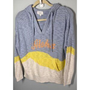 Lou & Grey Womens Aloha Hooded Sweater Small Colorful Coastal Nautical Resort
